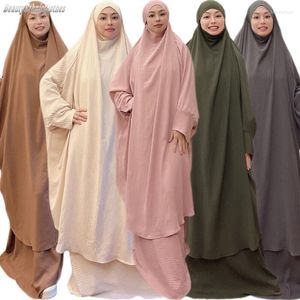 Etnische kleding traditionele volledige cover hoodie hijab jurk moslim islamitisch gebed jilbab abaya kaftan arab bovenhandel boerka los gewaad 2 stks