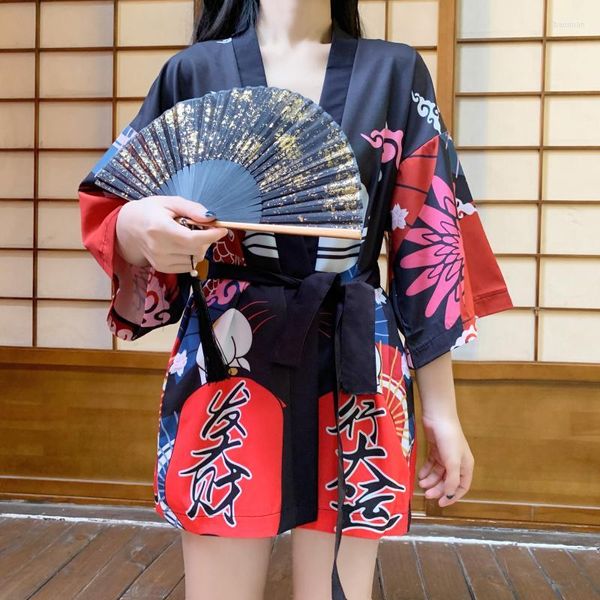 Vêtements ethniques traditionnel japonais Kimono ceinture Cardigan été plage Yukata Haori rétro femmes Costumes asiatiques lâche hommes chemise