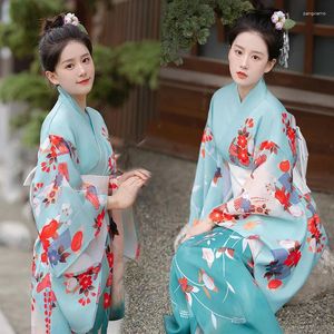 Vêtements ethniques Kimonos traditionnels Femmes Yukata Haori Long Peignoir Vintage Stage Pographie Cosplay Costumes Robe de soirée élégante
