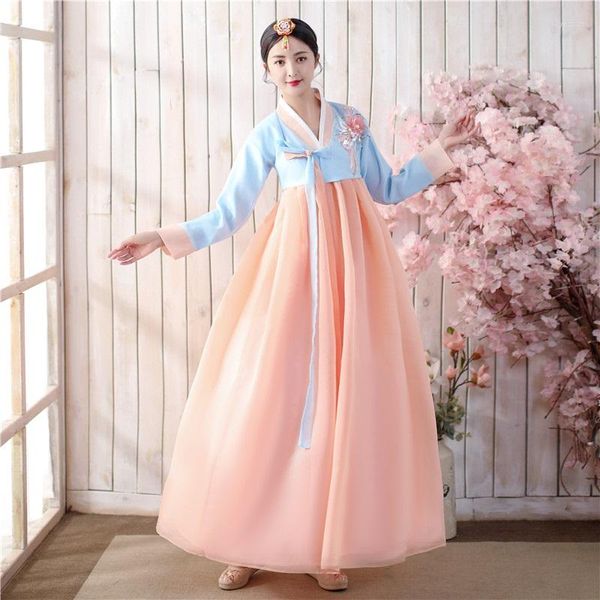 Ropa étnica tradicional coreana Hanbok vestido antiguo princesa danza traje mujeres escenario folclórico 10743