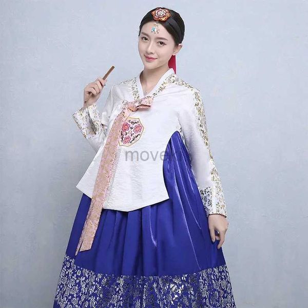 Ropa étnica vestida de novia coreana tradicional vestido coreano vestido para adultos mejorado de la corte coreana disfraz de baile nacional HANBOK D240419