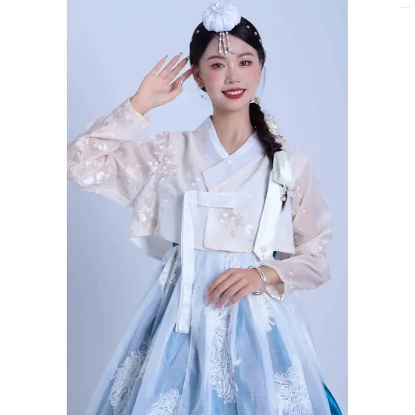 Ropa étnica Mujeres coreanas tradicionales Vestido de novia Hanbok Traje de cosplay femenino Ropa de escenario Ropa de danza folclórica