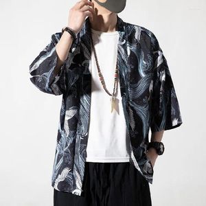 Vêtements ethniques Cardigan imprimé traditionnel Couple Kimonos Japonais Kimono Hommes Yukata Femmes Harajuku Plage Lâche Mince Chemise Manteau Plus Taille