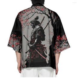 Etnische Kleding Traditionele Streetwear Vest Gewaad Vrouwen Mannen Haori Top Yukata 2024 Japanse Samurai Print Kimono