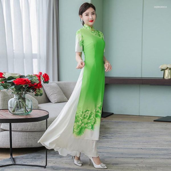 Vêtements ethniques traditionnels vietnamiens Ao Dai Vietnam Cheongsam Style chinois longue Qipao soirée robe de mariée RB79