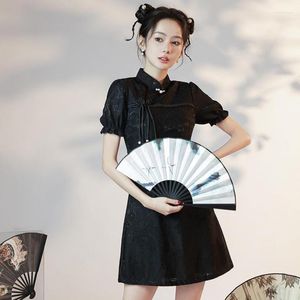 Etnische kleding Traditionele vrouwen Flower Cheongsam Sexy mini Aziatische jurk Chinese stijl dames avondfeest Qi Pao Oriental Young Girls