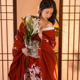 Vêtements ethniques Femmes traditionnelles Imprimer Fleur Robe de soirée Japonais Yukata Kimono Peignoir Robe Robe Élégante Geisha Performance Kimonos