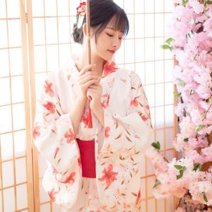Vêtements ethniques Femmes traditionnelles Imprimer Fleur Party Robe Japonaise Geisha Yukata Kimono Peignoir Robe Sexy Jeunes Filles Robes de Performance