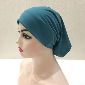 Etnische kleding buis materiaal hoogwaardige Arabische pet Dreadlock 29 25 Solid Color Plain Islamitische Turban Hat Muslim Underscarf