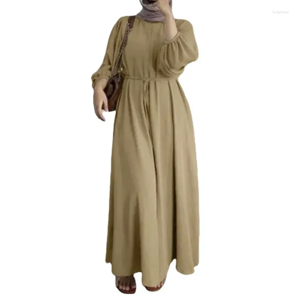 Vêtements ethniques Robes de Turquie Mode musulmane Hijab Femmes Kebaya Manches longues Couleur unie Élégante Robe de fête islamique Robe de bal