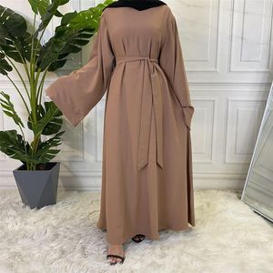 Ethnische kleding Turkije Islam Ramadan Moslim hijab -jurk Abayas voor vrouwen Dubai Solid Color Kaftan Robe Afrikaanse mode lange rok