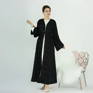 Vêtements ethniques turcs Abaya Eid Ramadan Femmes musulmanes Open Cardigan Maxi Robe Dubai Kaftan Jalabiya Islam Arabe Robe Caftan Femme Robe