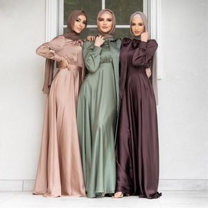 Etnische kleding Turkse Abaya voor vrouwen Dubai Lange jurk Islam Arabische moslim mode Grote schommel satijn zonder hijab Marokkaanse kaftan kaftan