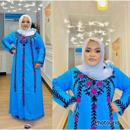 Etnische kleding Turquoise Koninklijk Islamitisch Modern Elegant Dubai Marokkaans lang shirt Arabische jurk Europese en Amerikaanse modetrends
