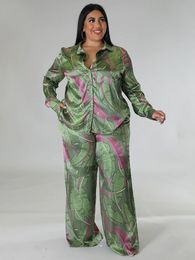 Etnische kleding Tweede stuk set Africa kleding Afrikaanse Dashiki Fashion Flower Print Suit Top en broekparty voor vrouwen Outfits 230310