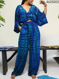 Vêtements ethniques deux pièces ensemble Afrique vêtements africain Dashiki mode fleur imprimé costume haut pantalon super élastique fête pour les femmes tenues 230510