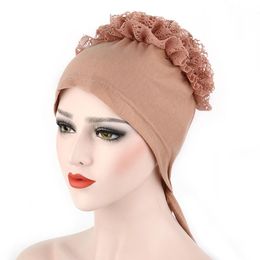 Etnische kleding onder hijab caps grote bloem volumizer scrunchie moslim innerlijke turbans islamitische hoofddeksels accessoires vrouwelijke hoofd wraps bonnet