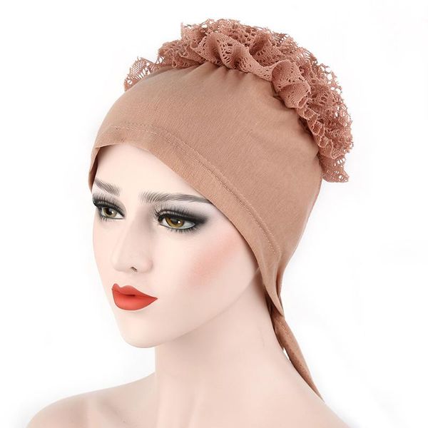 Vêtements ethniques sous Hijab Caps Big Flower Volumizer Chouchou Turbans intérieurs musulmans Accessoires de couvre-chef islamiques Femme Head Wraps Bonnet