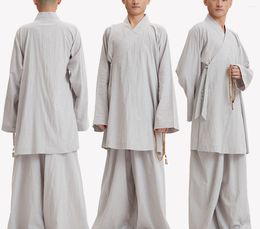 Vêtements ethniques Unisexe Coton 6 Couleur Bleu / Gris Haute Qualité SummerSpring Shaolin Monk Costumes Zen Lay Uniformes Arhat Wushu