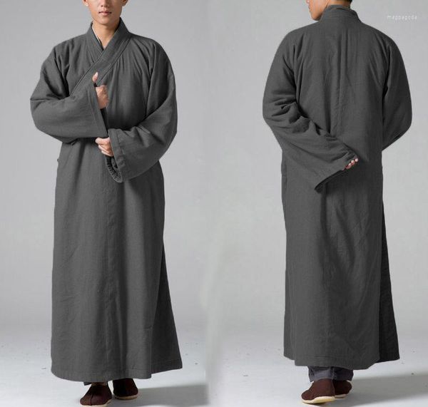 Vêtements ethniques unisexe hiver chaud haute qualité coton bouddhiste Zen Robe méditation Lay Shaolin moine costumes bouddha Robe