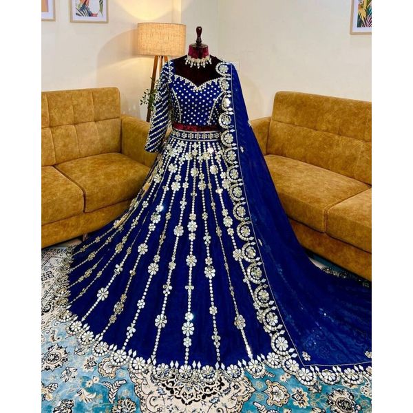 Vêtements ethniques non cousus Lehenga Choli demi cousu Langa Blouse Top mariage indien Designer ethnique mariée 230616