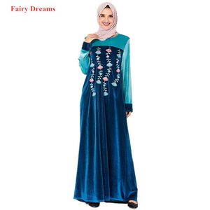 Etnische kleding Velvet Abaya Pakistan Dubai Turkije Bangladesh Islamitische Kaftan Arabische vrouwen Fashion Muslim Maxi Dress Plus Size Robe 2023