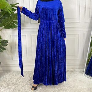 Vêtements ethniques Velvet Abayas pour femmes robe musulmane maxi automne kaftan dubaï abaya abaya islamique robe arabe jalabiya modestes robes