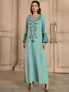 Etnische kleding Vestidos Femininos Kaftans voor vrouwen Abaya Dubai Arabische Pakistaanse Turkije Islam Moslim Lange jurk Robe Longue Femme Musulmane