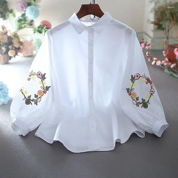 Vêtements ethniques Shirt de broderie vintage pour femmes Collier frais détendu Tops polyvalents traditionnels chinois été 2024