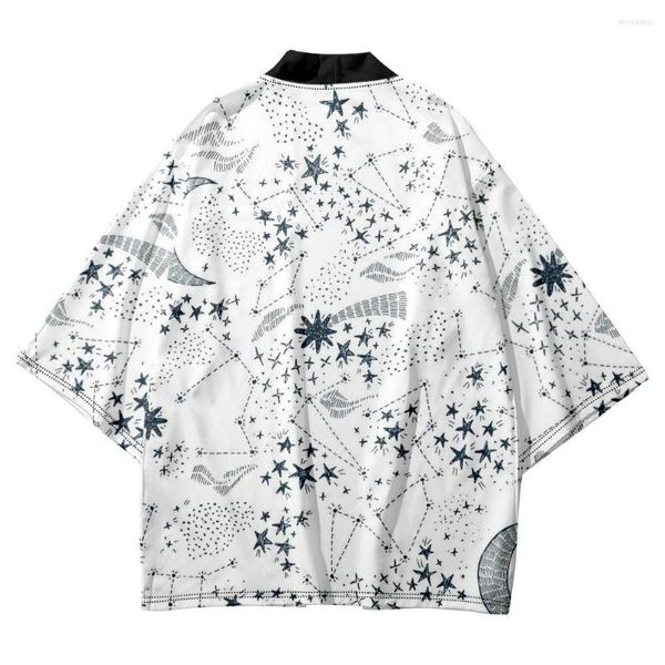 Vêtements ethniques Vintage Japonais Star Imprimer Kimono Streetwear Hommes Femmes Cardigan Haori Harajuku Plage Traditionnelle Yukata Plus Taille 5XL 6XL