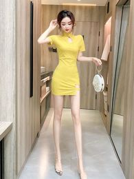 Etnische kleding vintage oosterse stijl Chinese qipao jurk sexy dames cheongsam top mini korte rok moderne traditionele avond