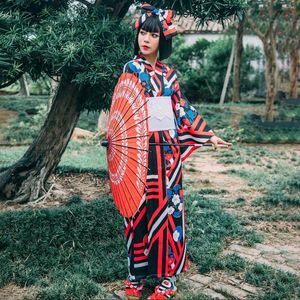 Etnische Kleding Vintage Vrouwen Print Bloem Gewaad Toga Japanse Kimono Yukata Jurk Traditionele Geisha Cosplay Kostuums Klassieke Stage Show