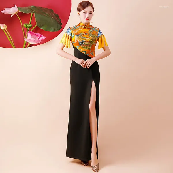 Walk des vêtements ethniques Show Cheongsam 2024 Spring Chinese Style Young China-Chic Model Model Performance Performance Dress Women Qipao