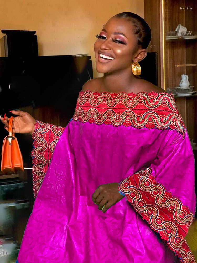 Roupas étnicas wearable ao longo das quatro estações Robe Bazin Vestido Tradicional África Vestidos de Noite Vestido de Casamento Vestidos de Festa Mulheres
