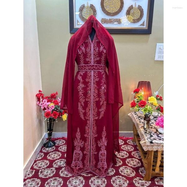 Vêtements ethniques Robes de mariée Arabe Abaya Garnet Marocain Kaftan Terre Fashion Tendances