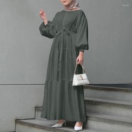 Abbigliamento etnico Wepbel Abaya Abito musulmano da donna Moda manica lunga Caftano Primavera Tinta unita DUBAI Abito turco Hijab Kaftan