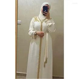 Vêtements ethniques Caftans White Farasha Abaya Robe de Dubaï Maroc Fashion Trend