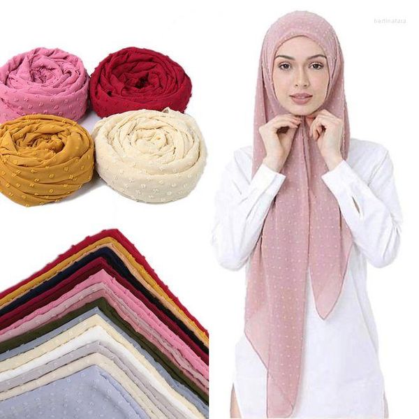 Vêtements ethniques Gros 10pcs Foulard en mousseline de soie Plaine Soft Malaisie Hijab Ball Châle Long Foulard musulman Solide Wraps Turbans Bandeau arabe