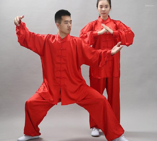 Ropa étnica al por mayor estilo chino hombres mujeres Tai Chi Wushu uniforme traje Casual deporte al aire libre chaqueta pantalones conjuntos