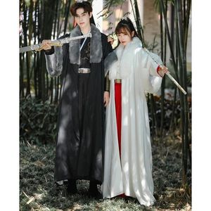 Vêtements ethniques Hiver Chinois Traditionnel Brodé Épaissie Hanfu Robe Cape Couples Carnaval Cosplay Costumes Hommes Femmes Plus Taille S4XL 231212