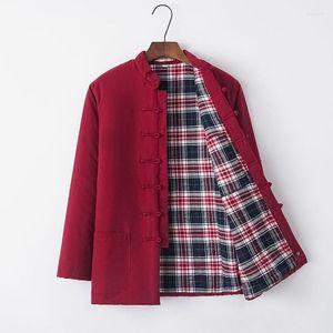 Vêtements ethniques hiver chinois traditionnel hommes coton rembourré veste manteau marque Designer ouaté épais et chaud