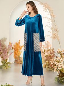 Vêtements ethniques hiver élégant musulman velours Robe femmes marocain caftan Kimono Jubah longue Robe Abaya islamique turquie Hijab arabe