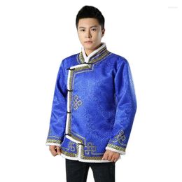 Vêtements ethniques Veste à manches longues pour hommes d'hiver Costume traditionnel chinois Tang Brodé Manteau national Collier Mandarin Style asiatique