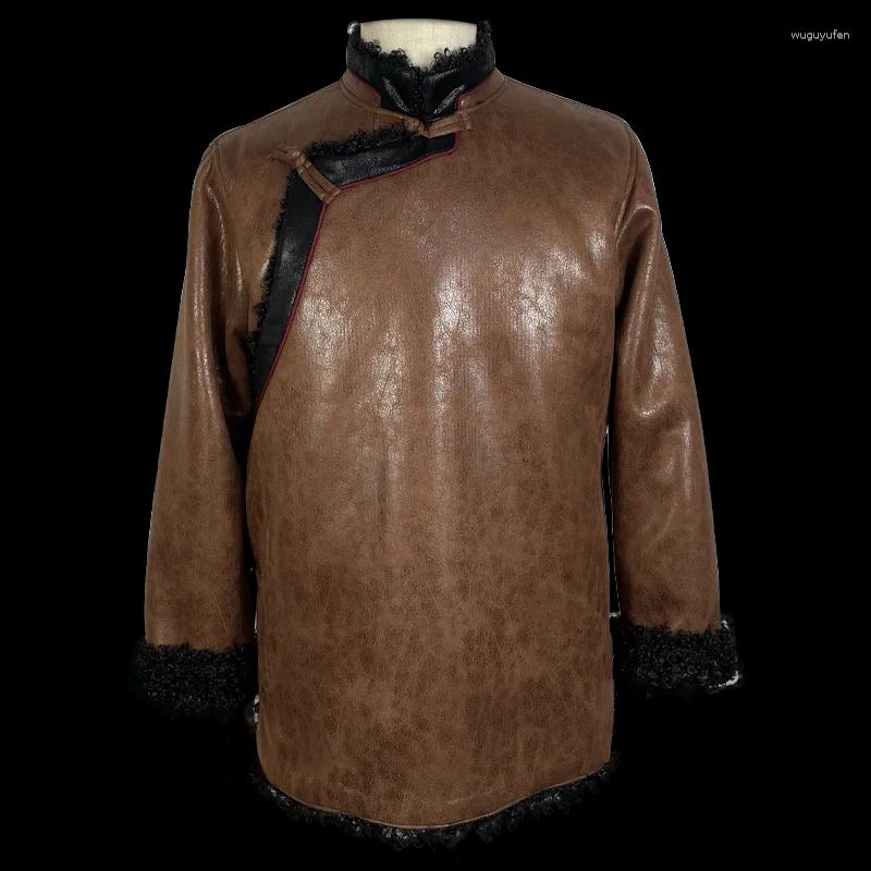 Этническая одежда, зимнее тибетское пальто, китайская традиционная хлопковая куртка, мужская одежда Xizhang Lasha, винтажные топы