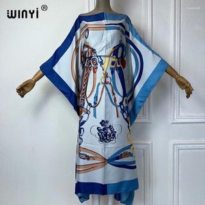 Vêtements ethniques Winyi Robe Robe Print Kaftan Fashion Fashion African Beach Tenues pour femmes Middle East Maxi Dress Muslim Abaya Dubai Luxury