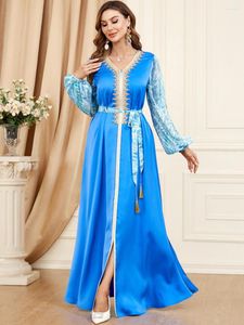 Vêtements ethniques femme Caftan marocain femmes Jalabiya 2023 fête islamique musulman robe dubaï Abaya perle Satin Caftan luxe turquie