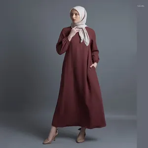 Etnische kleding vrouw effen kleur jurk moslim Midden-Oosten Maleisië Turkije Dubai losse abaya mode maxi abaya voor vrouwen