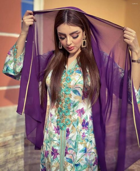 Vêtements ethniques femmes 2023 imprimé fleuri longue à capuche Abaya dubaï jupe musulmane robes islamiques Abayas pour femmes femme