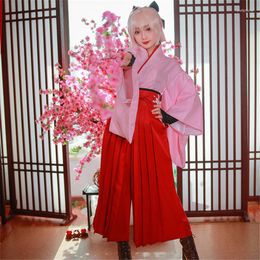 Etnische kleding Women's anime fgo lot Grand Sakura Sabre Okita Souji Kendo Kimono Oriental Traditional Japanese Cosplay kostuumtoppen