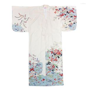 Vêtements ethniques Kimono traditionnel pour femme Ceinture Obi Blanc Classique Yukata Vintage Robe Japon Style Pographie Robe de soirée Costume Cosplay